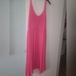 NEW NWT Torrid Plus Size Midi Super Soft Hankerchief Pink Dress SZ 2X (18/20)